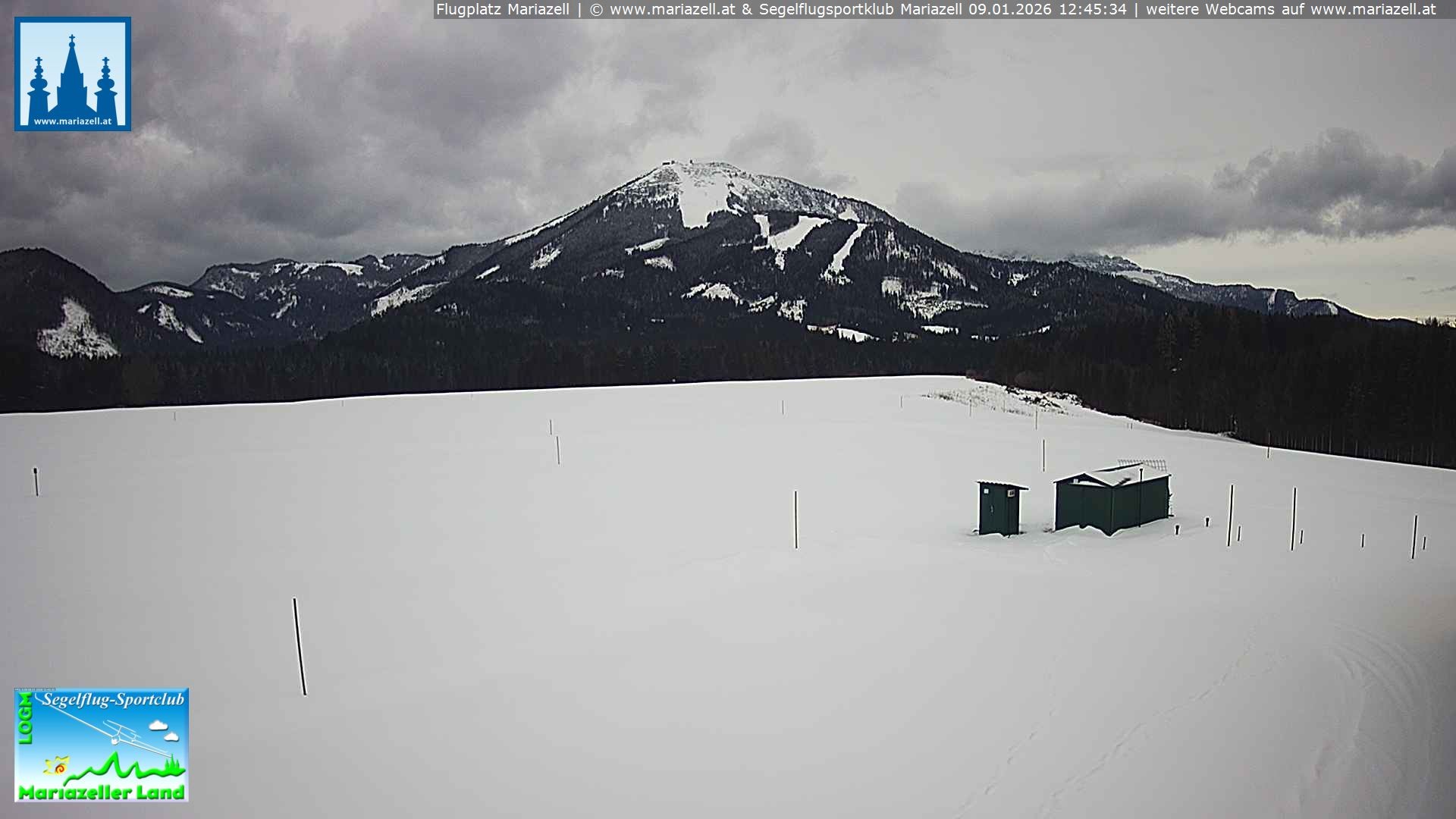 Archiv Foto Webcam Flugplatz Mariazell Blick Richtung Nordwesten