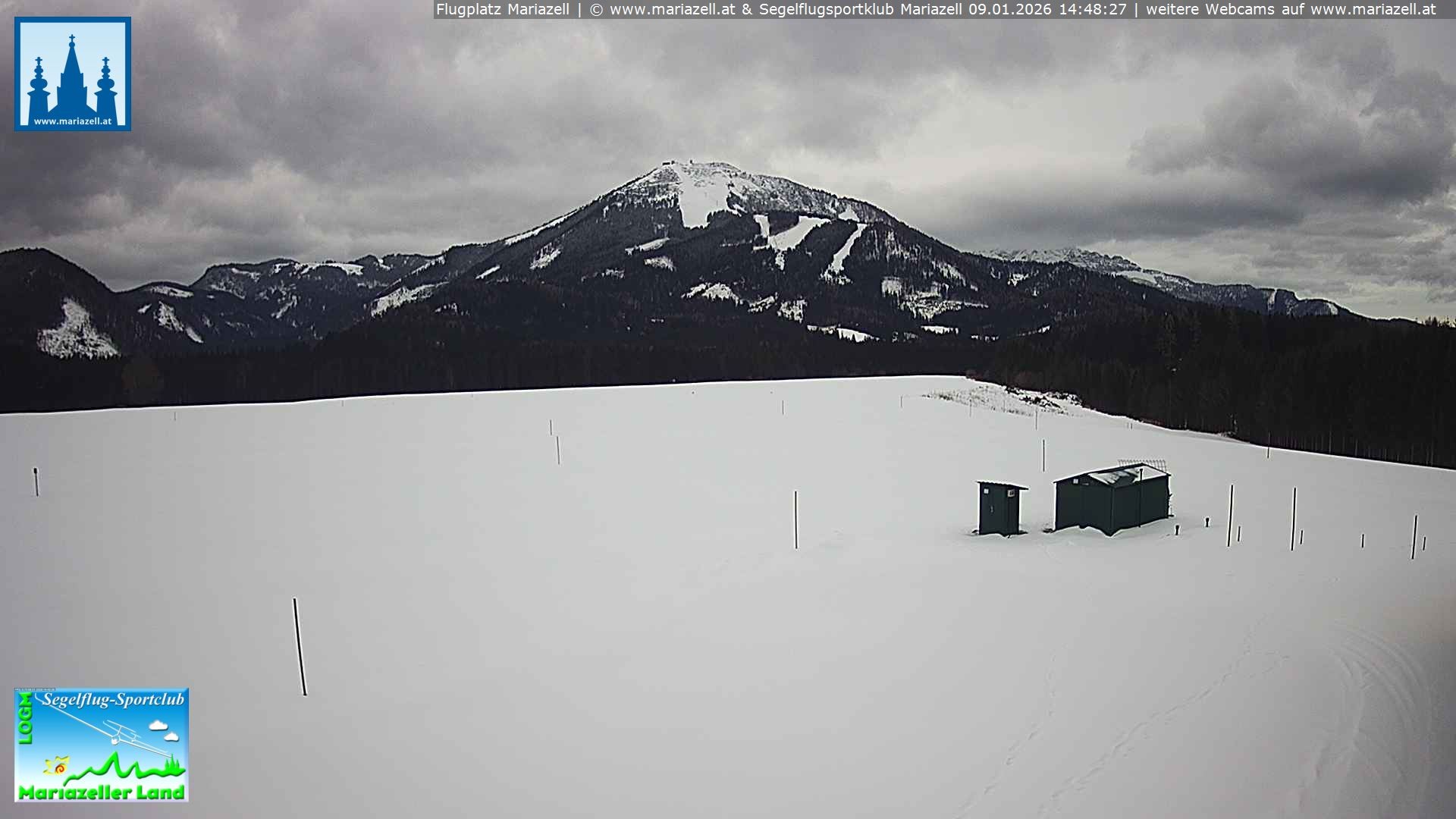 Archiv Foto Webcam Flugplatz Mariazell Blick Richtung Nordwesten