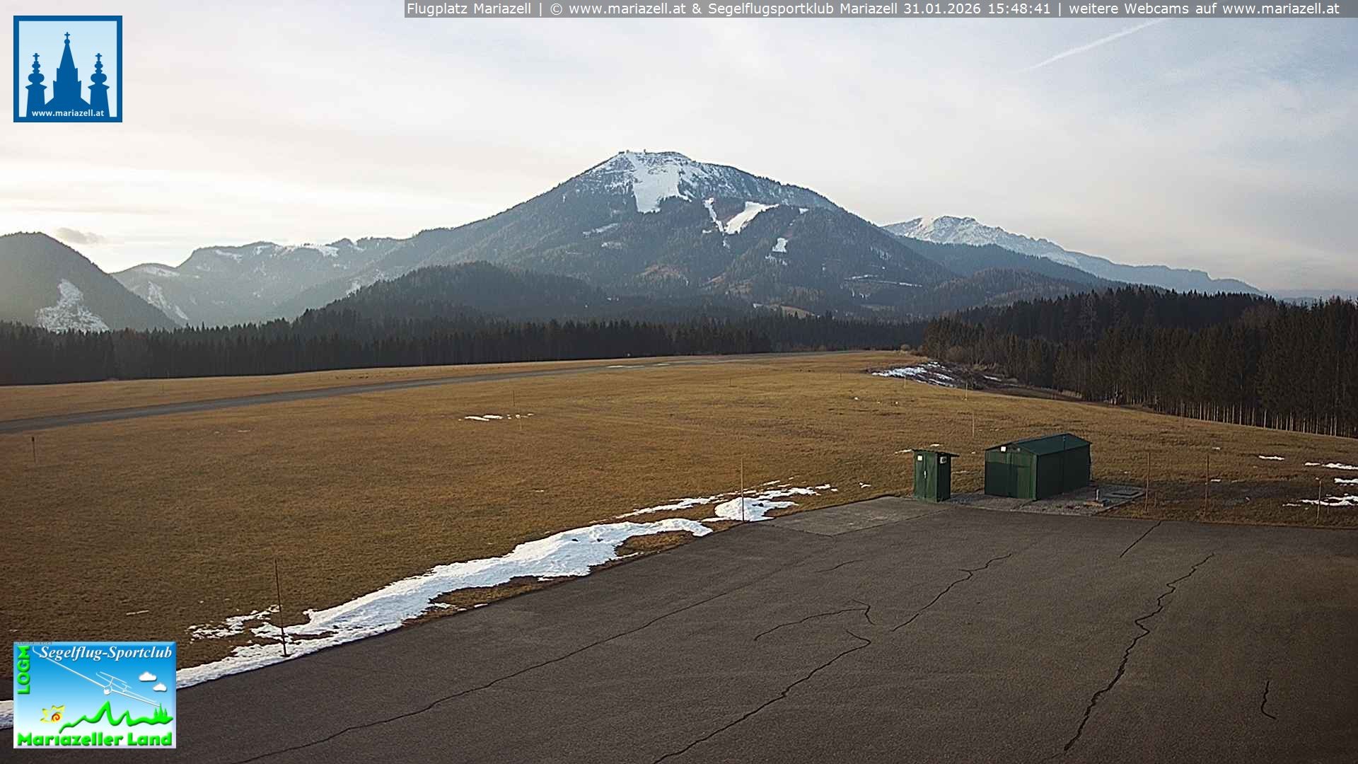 Archiv Foto Webcam Flugplatz Mariazell Blick Richtung Nordwesten