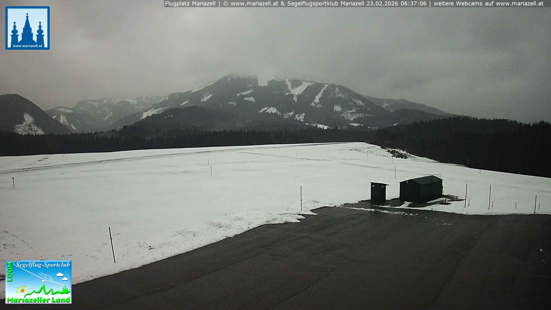 Archiv Foto Webcam Flugplatz Mariazell Blick Richtung Nordwesten