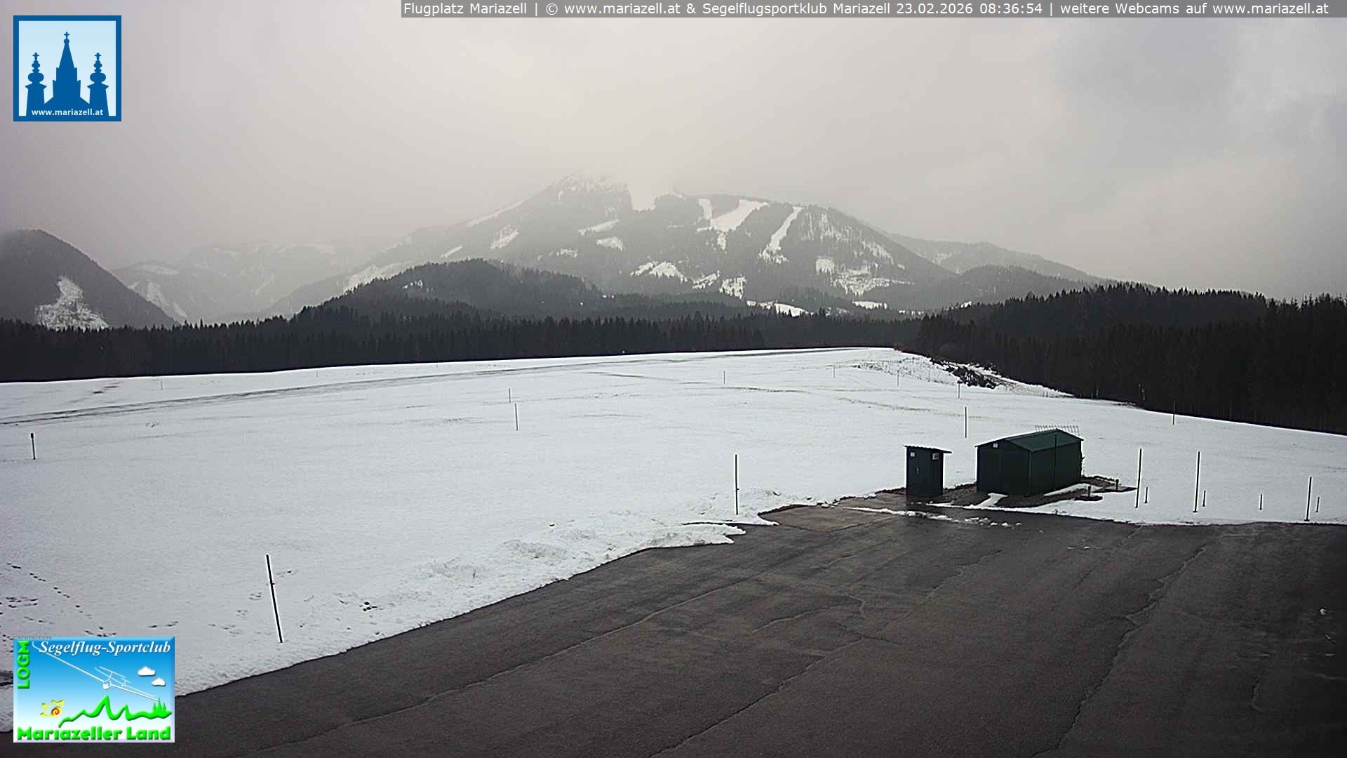Archiv Foto Webcam Flugplatz Mariazell Blick Richtung Nordwesten