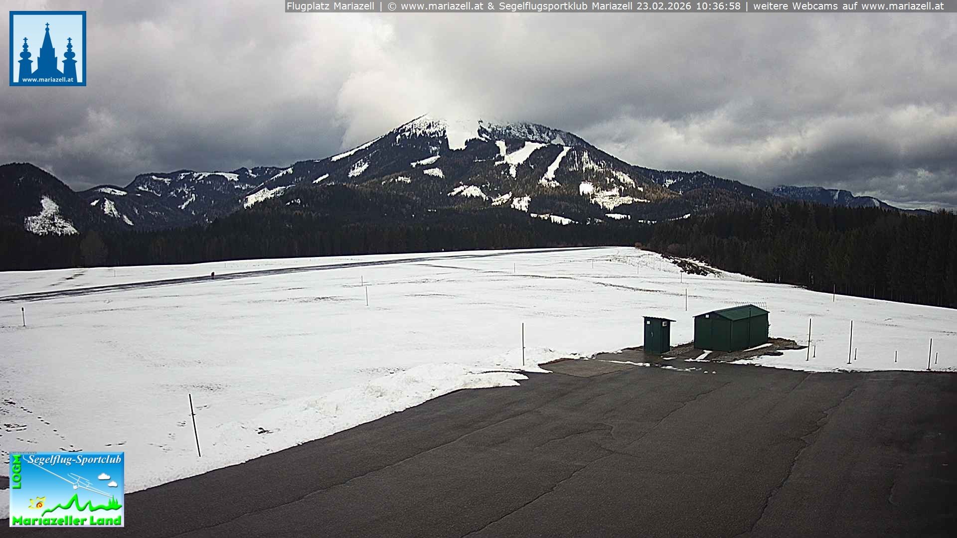 Archiv Foto Webcam Flugplatz Mariazell Blick Richtung Nordwesten