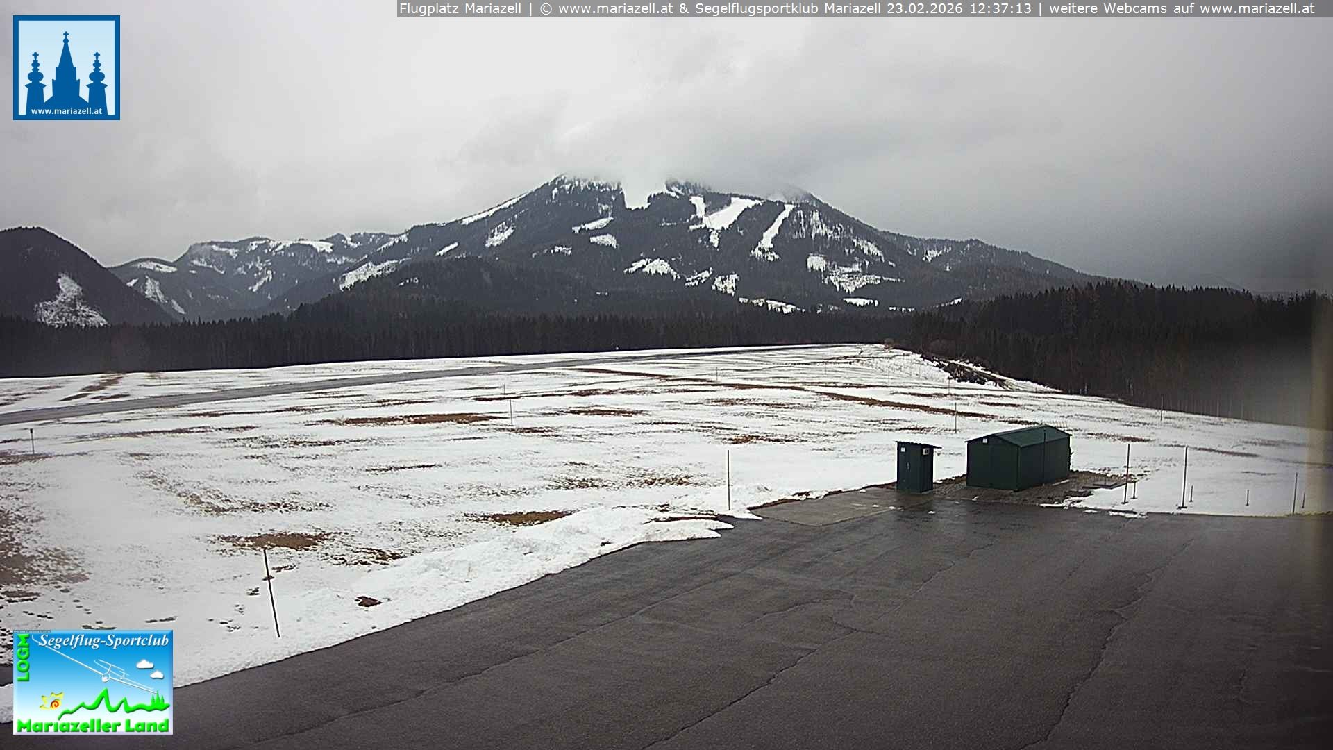 Archiv Foto Webcam Flugplatz Mariazell Blick Richtung Nordwesten