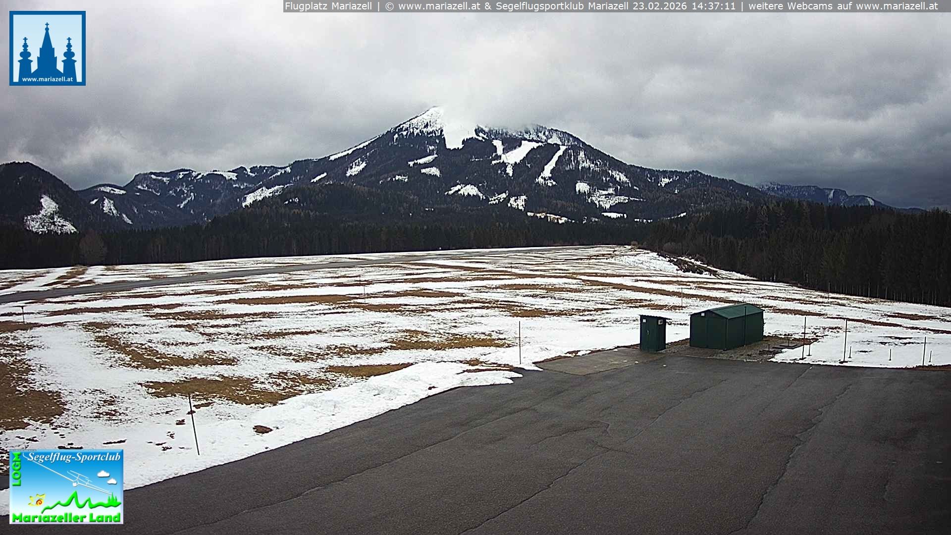 Archiv Foto Webcam Flugplatz Mariazell Blick Richtung Nordwesten