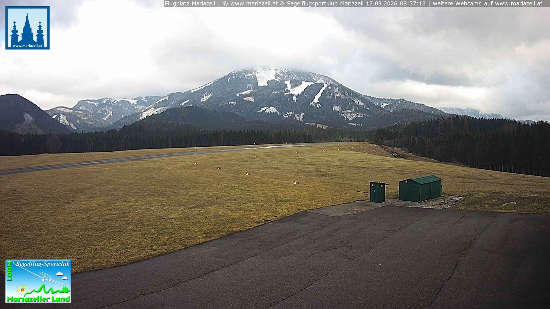 Archiv Foto Webcam Flugplatz Mariazell Blick Richtung Nordwesten