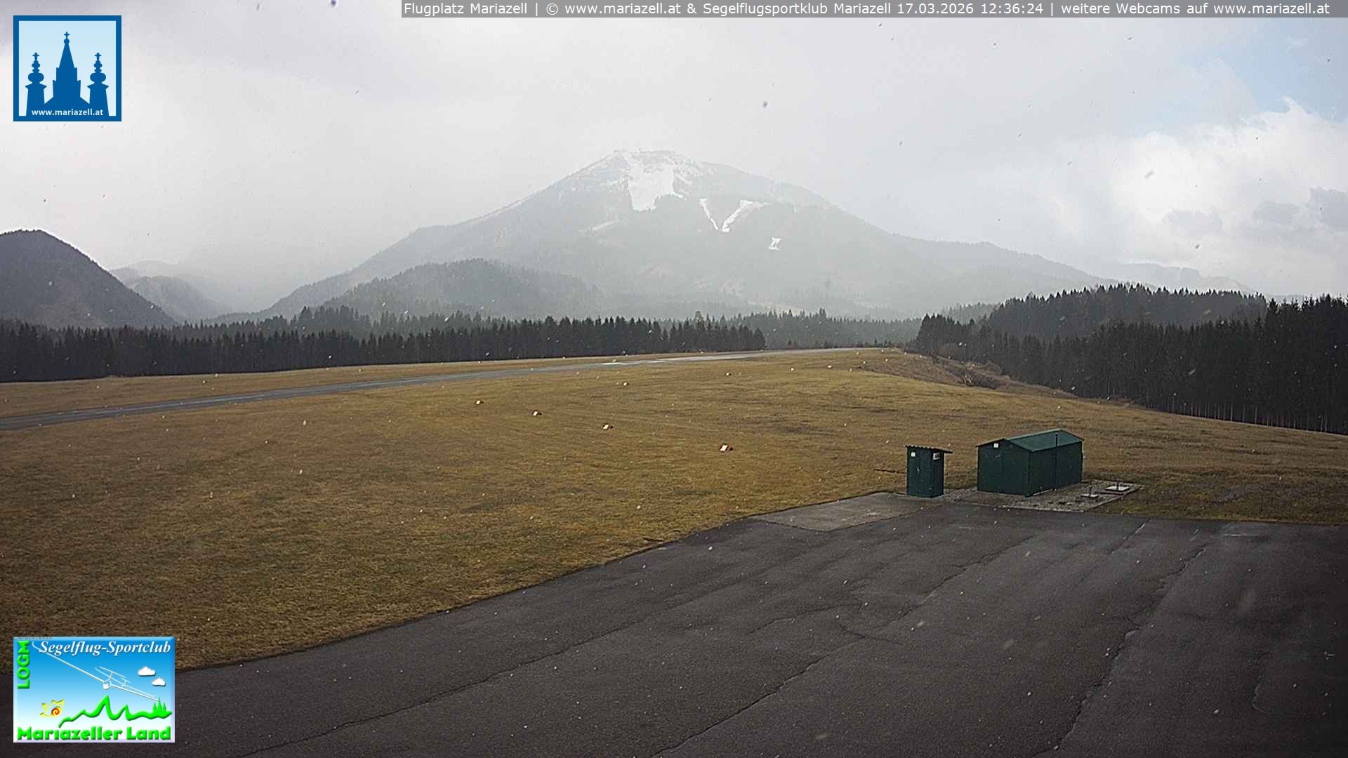 Archiv Foto Webcam Flugplatz Mariazell Blick Richtung Nordwesten