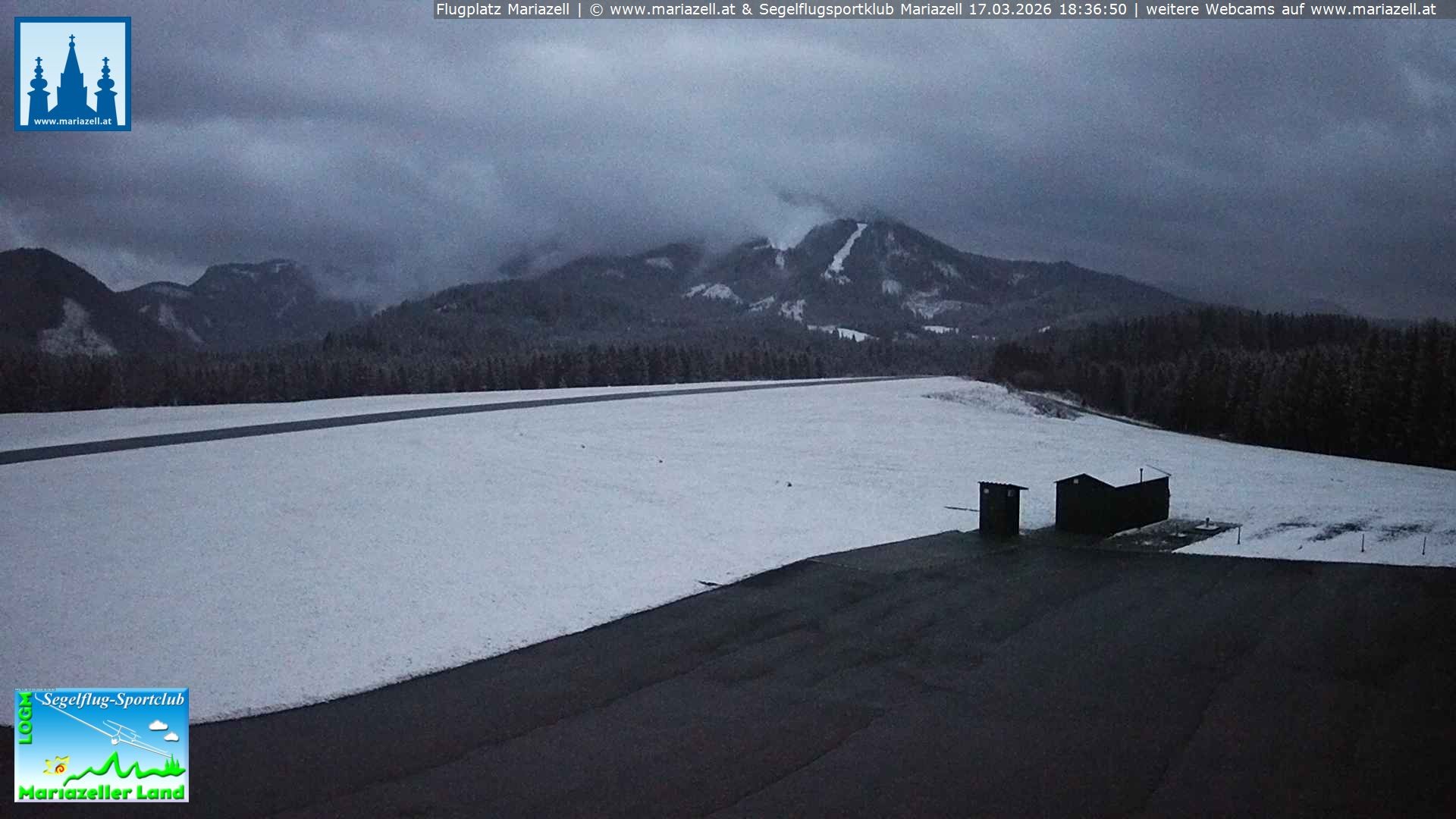 Archiv Foto Webcam Flugplatz Mariazell Blick Richtung Nordwesten