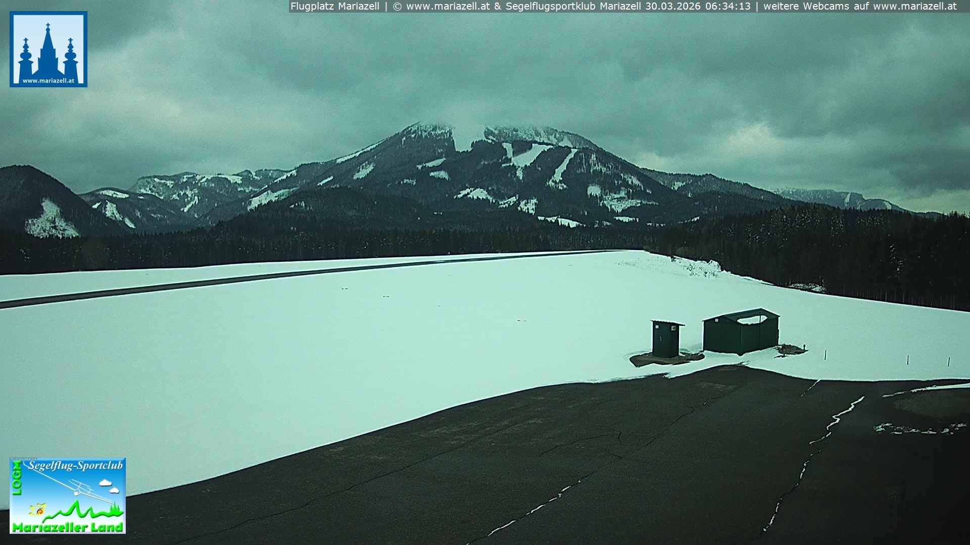 Archiv Foto Webcam Flugplatz Mariazell Blick Richtung Nordwesten