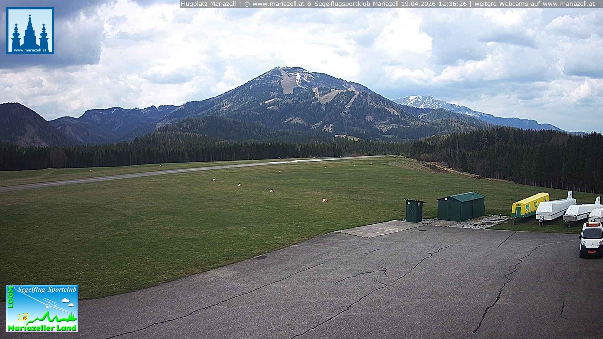 Archiv Foto Webcam Flugplatz Mariazell Blick Richtung Nordwesten