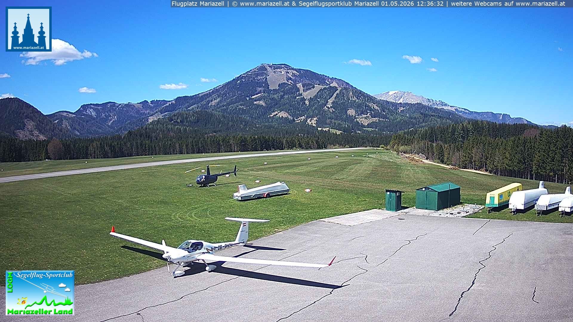 Archiv Foto Webcam Flugplatz Mariazell Blick Richtung Nordwesten