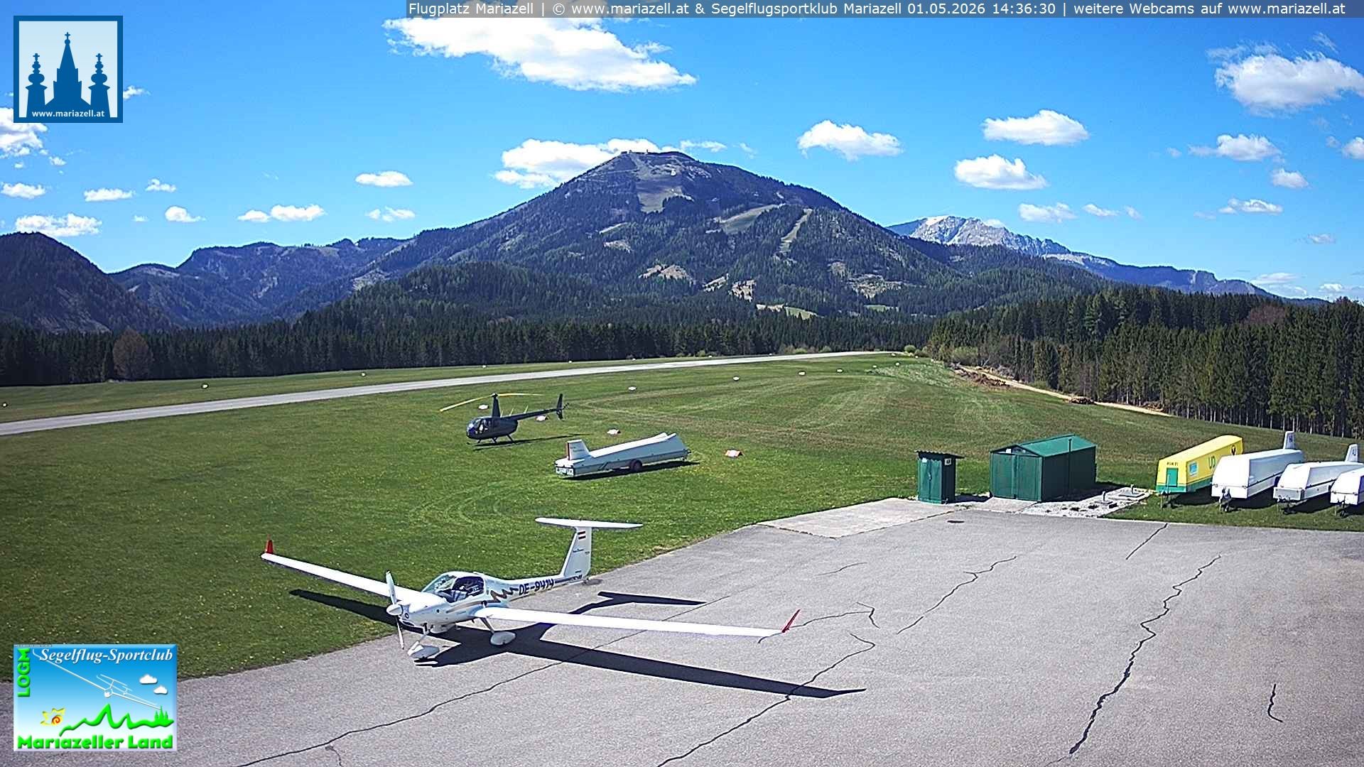 Archiv Foto Webcam Flugplatz Mariazell Blick Richtung Nordwesten