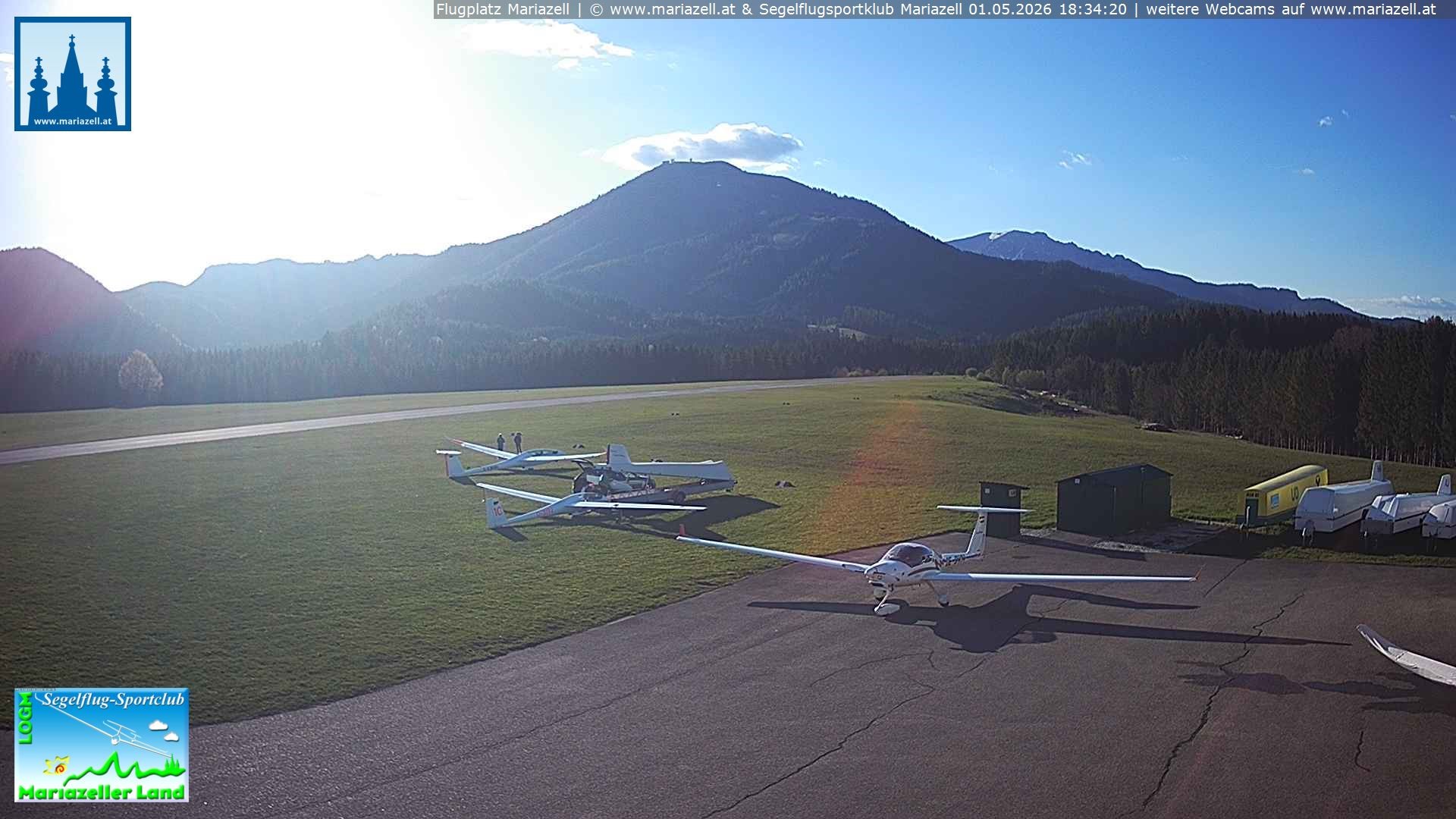Archiv Foto Webcam Flugplatz Mariazell Blick Richtung Nordwesten
