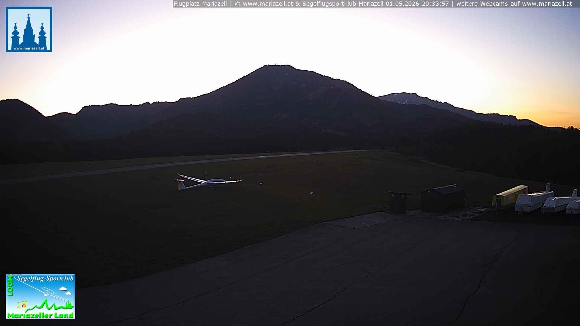 Archiv Foto Webcam Flugplatz Mariazell Blick Richtung Nordwesten