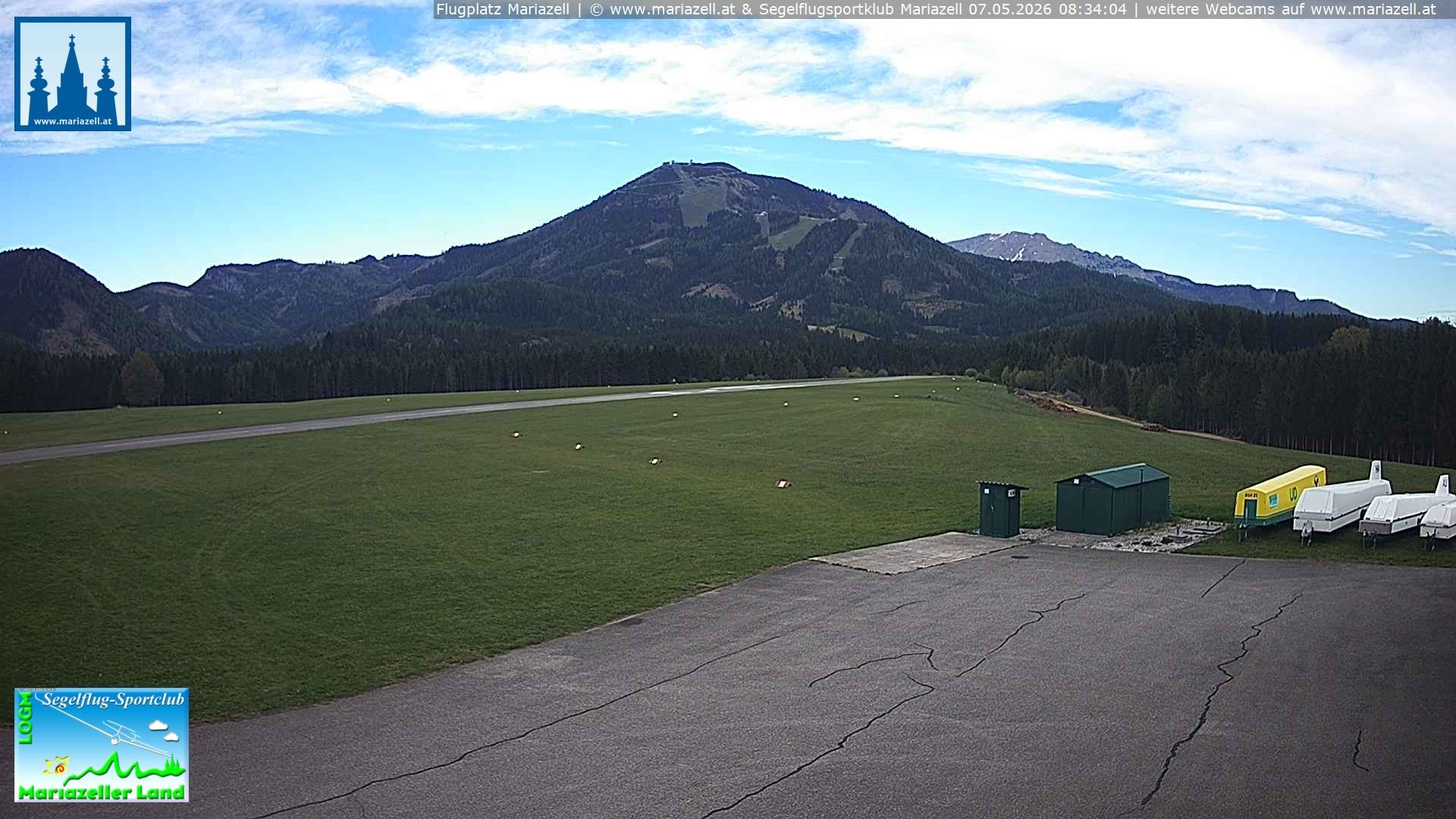 Archived image Webcam Airfield Mariazell - View to northwest