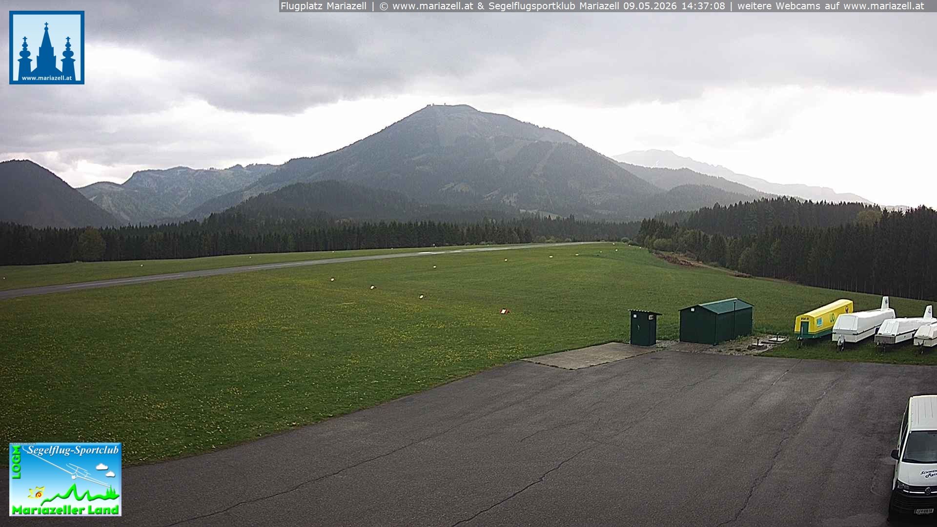 Archiv Foto Webcam Flugplatz Mariazell Blick Richtung Nordwesten