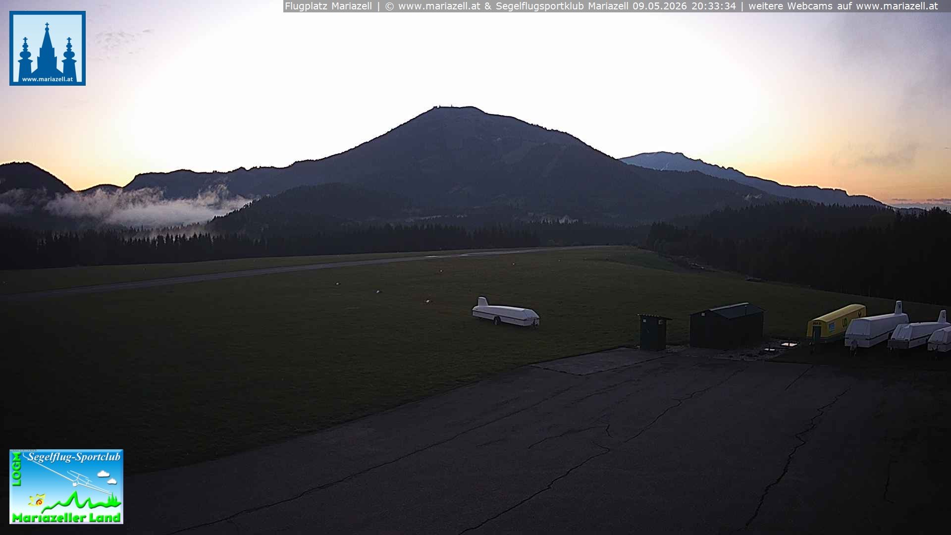 Archiv Foto Webcam Flugplatz Mariazell Blick Richtung Nordwesten
