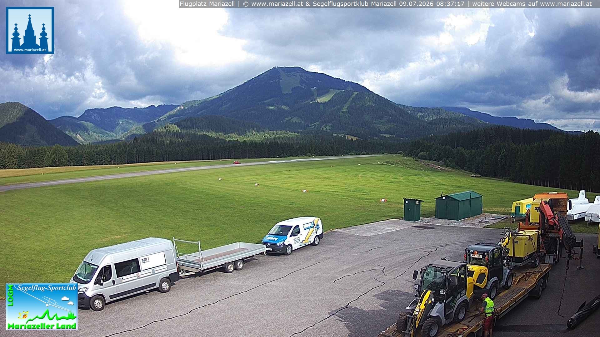 Archiv Foto Webcam Flugplatz Mariazell Blick Richtung Nordwesten