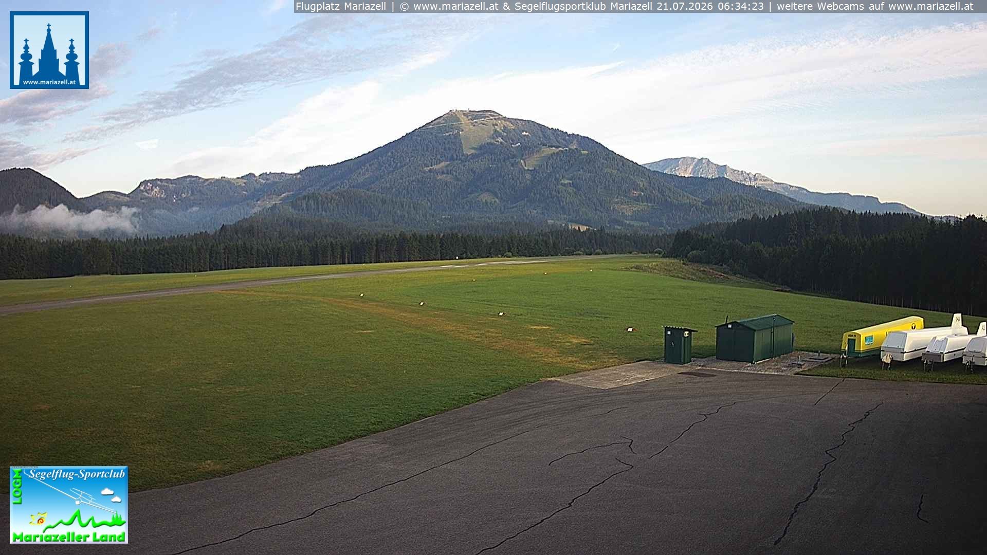 Archived image Webcam Airfield Mariazell - View to northwest