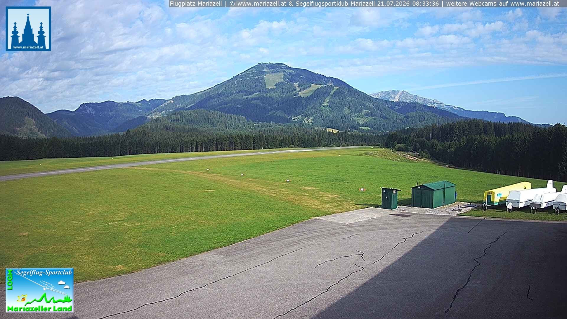 Archived image Webcam Airfield Mariazell - View to northwest
