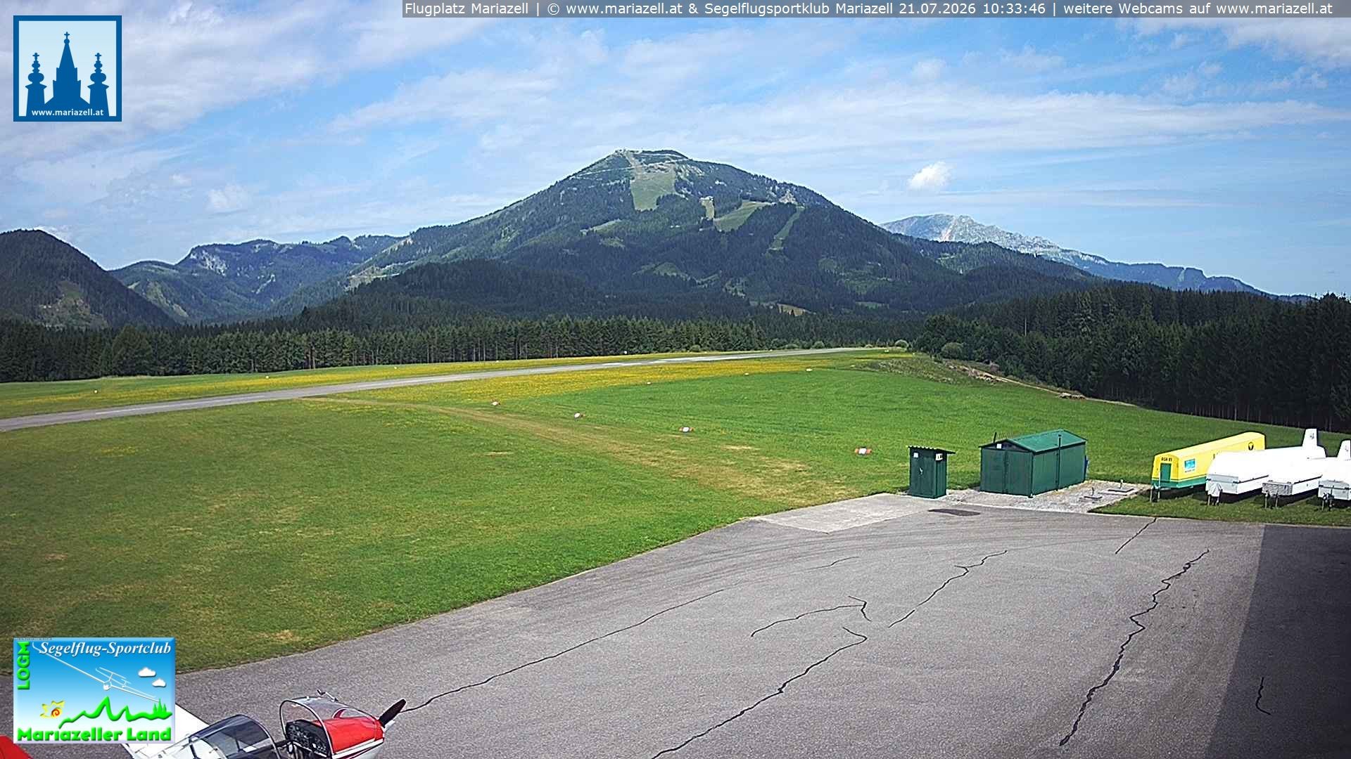 Archived image Webcam Airfield Mariazell - View to northwest