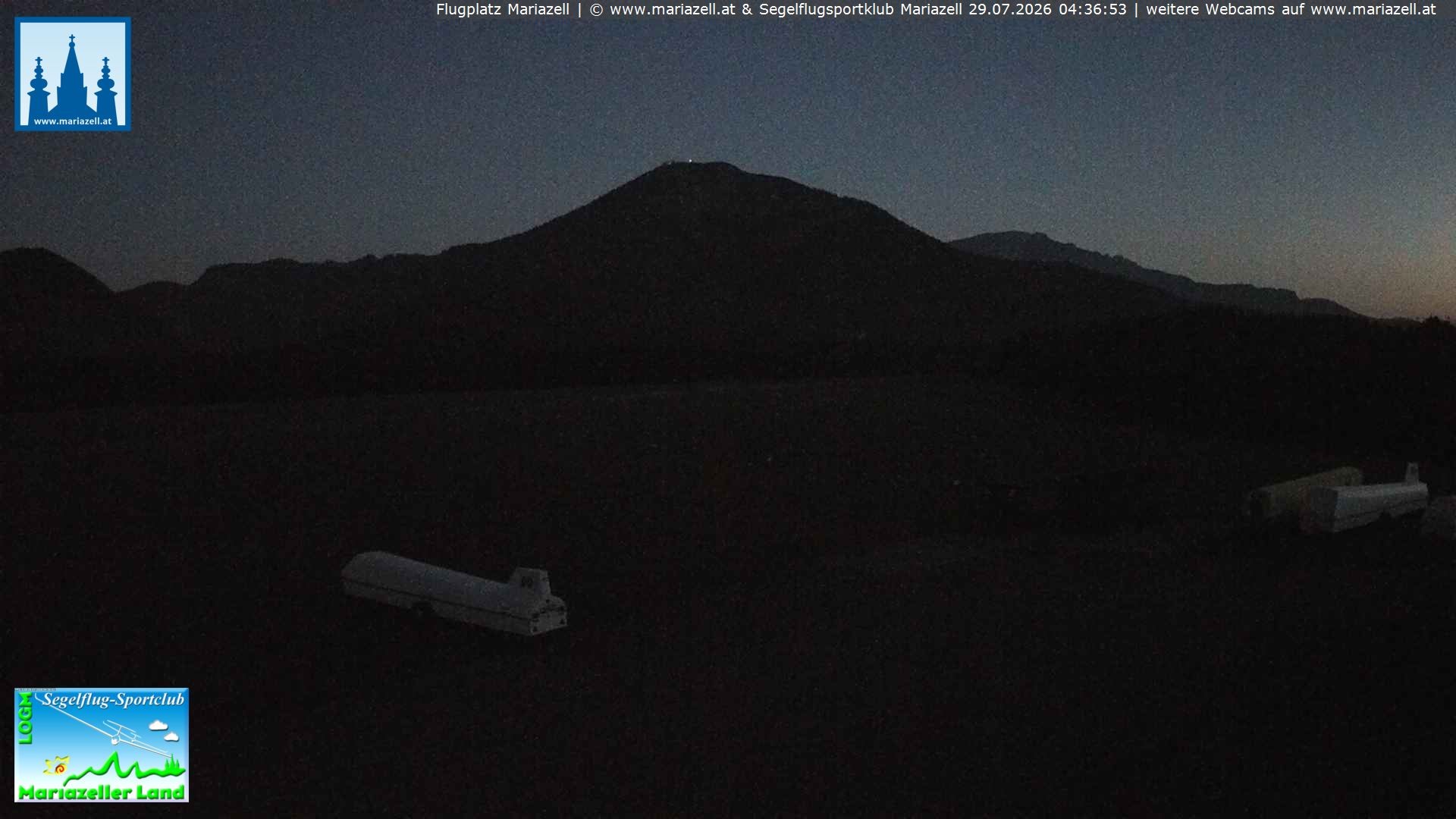Archiv Foto Webcam Flugplatz Mariazell Blick Richtung Nordwesten