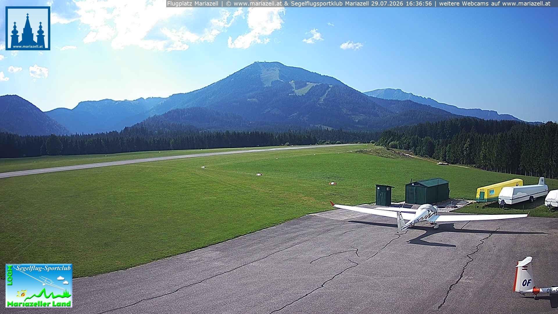 Archiv Foto Webcam Flugplatz Mariazell Blick Richtung Nordwesten