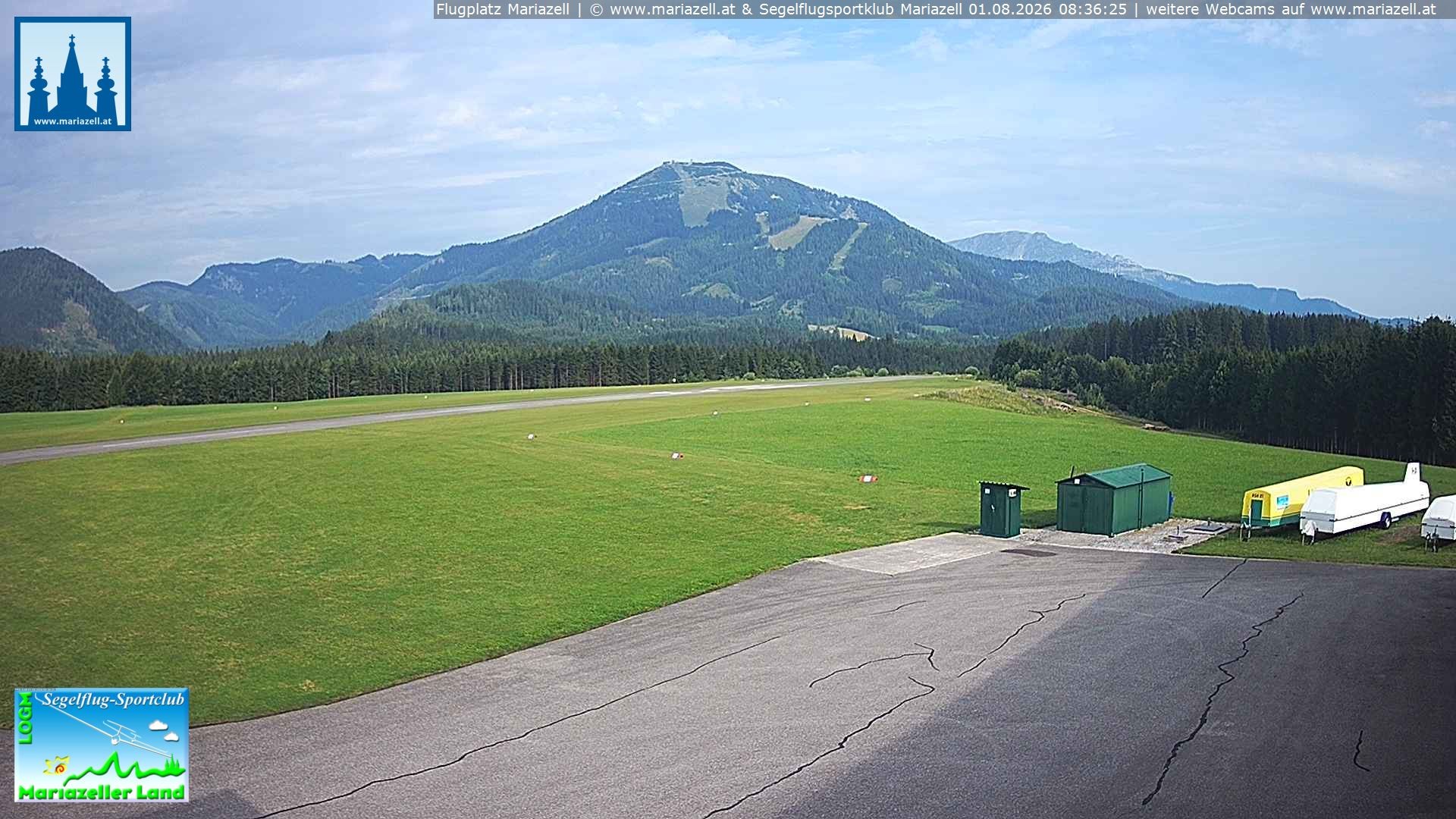 Archiv Foto Webcam Flugplatz Mariazell Blick Richtung Nordwesten