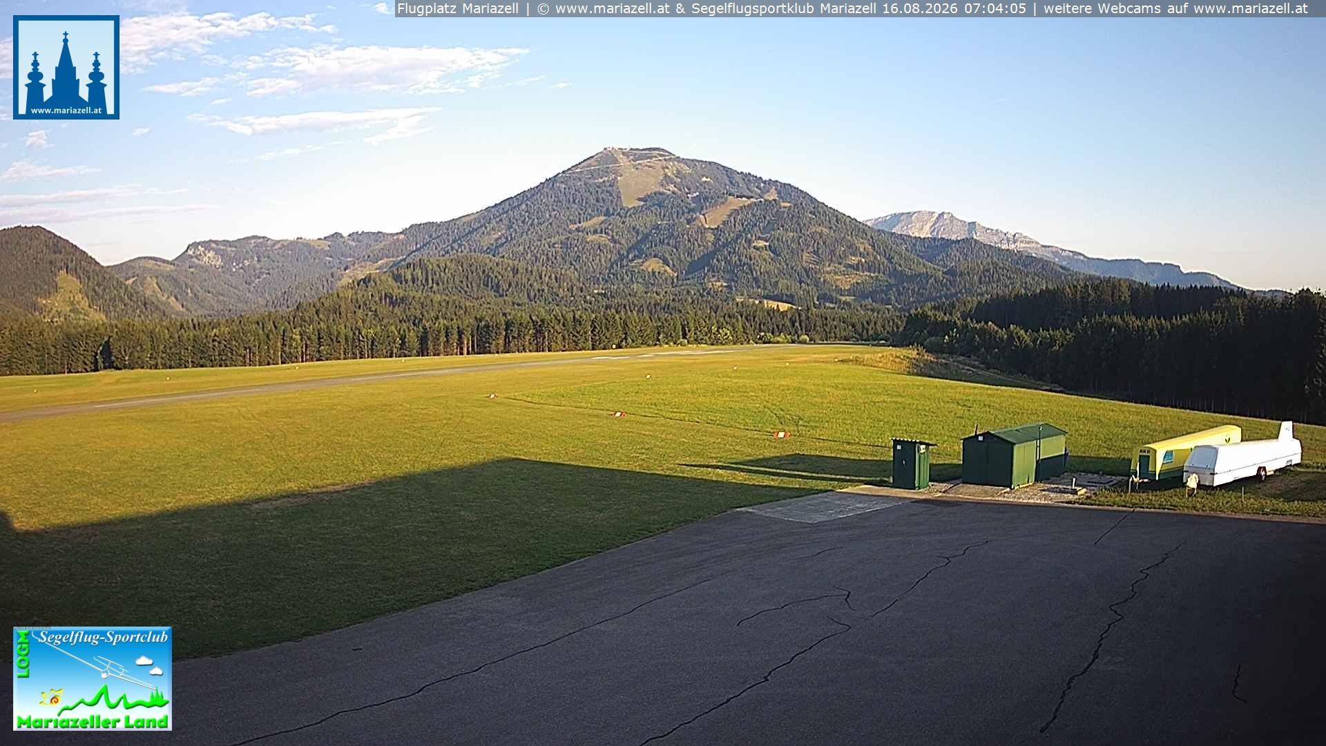 Archiv Foto Webcam Flugplatz Mariazell Blick Richtung Nordwesten
