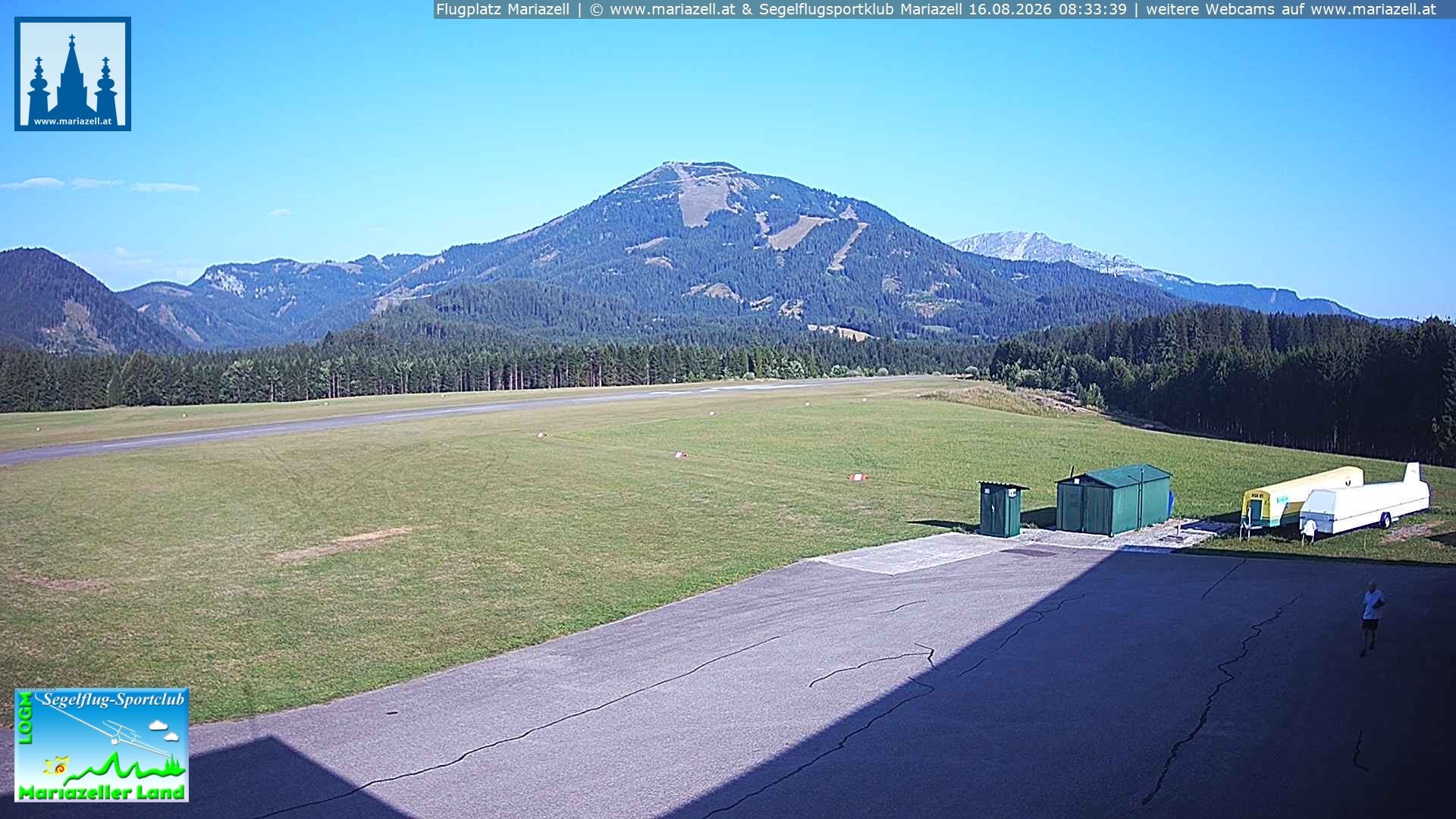 Archiv Foto Webcam Flugplatz Mariazell Blick Richtung Nordwesten
