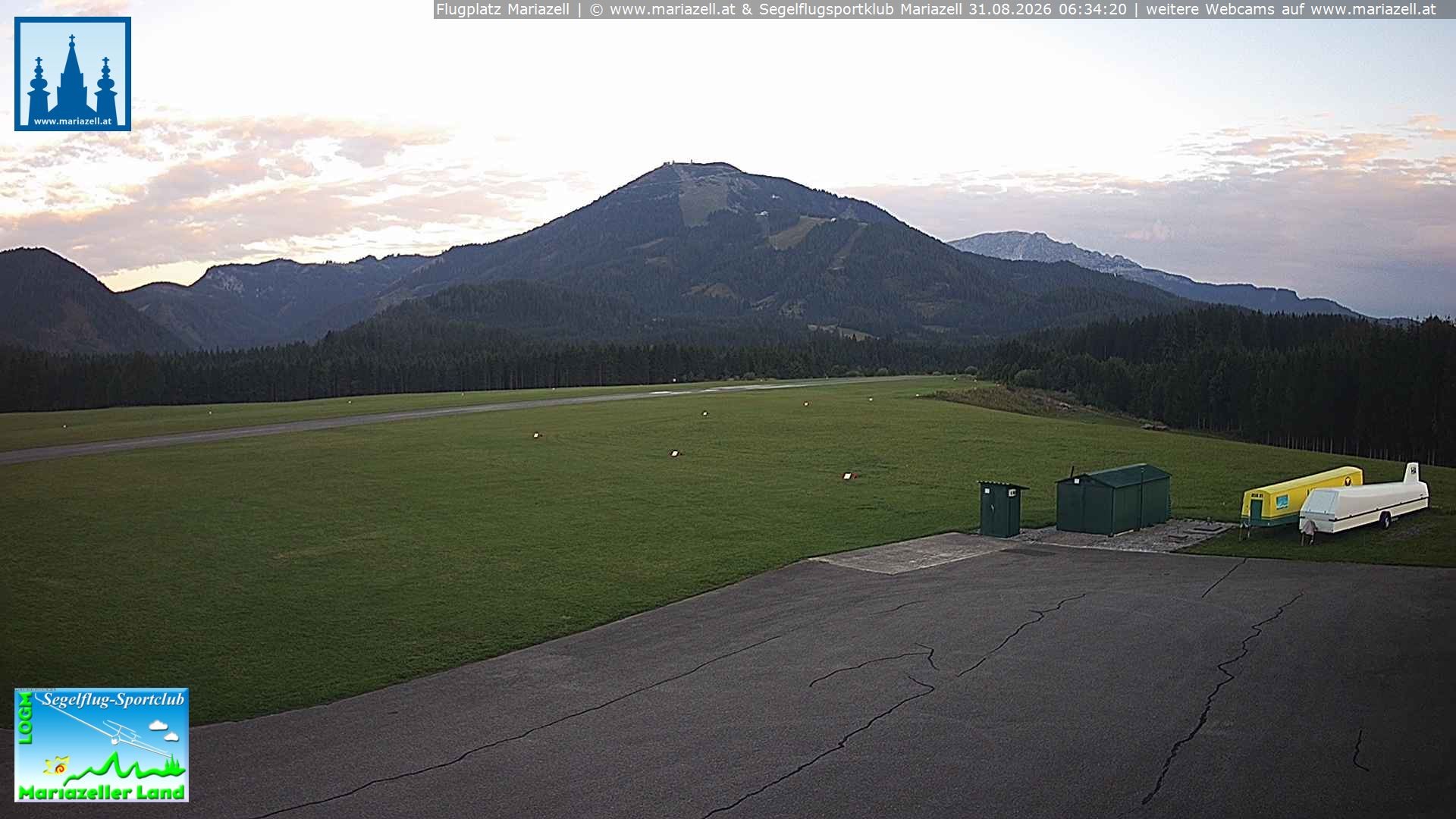Archiv Foto Webcam Flugplatz Mariazell Blick Richtung Nordwesten