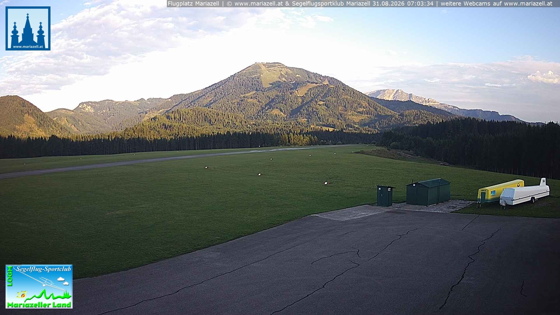 Archiv Foto Webcam Flugplatz Mariazell Blick Richtung Nordwesten