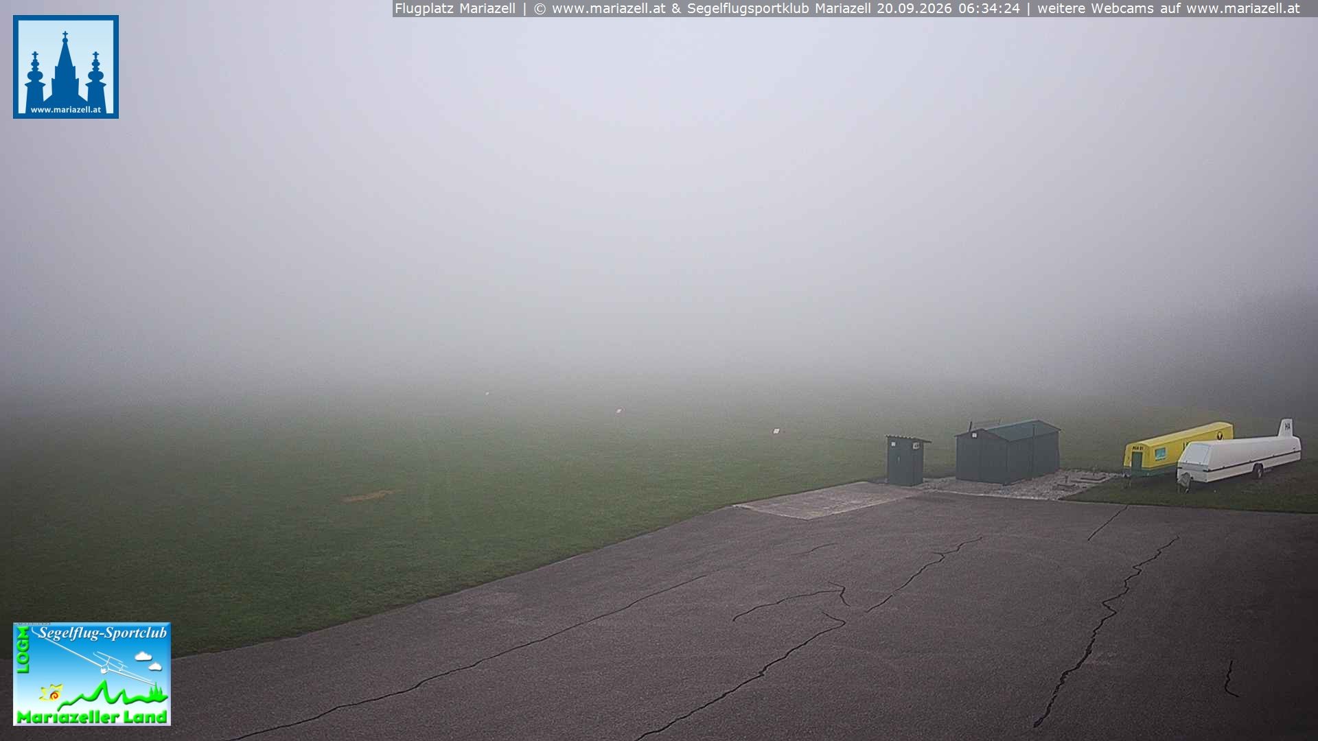 Archiv Foto Webcam Flugplatz Mariazell Blick Richtung Nordwesten