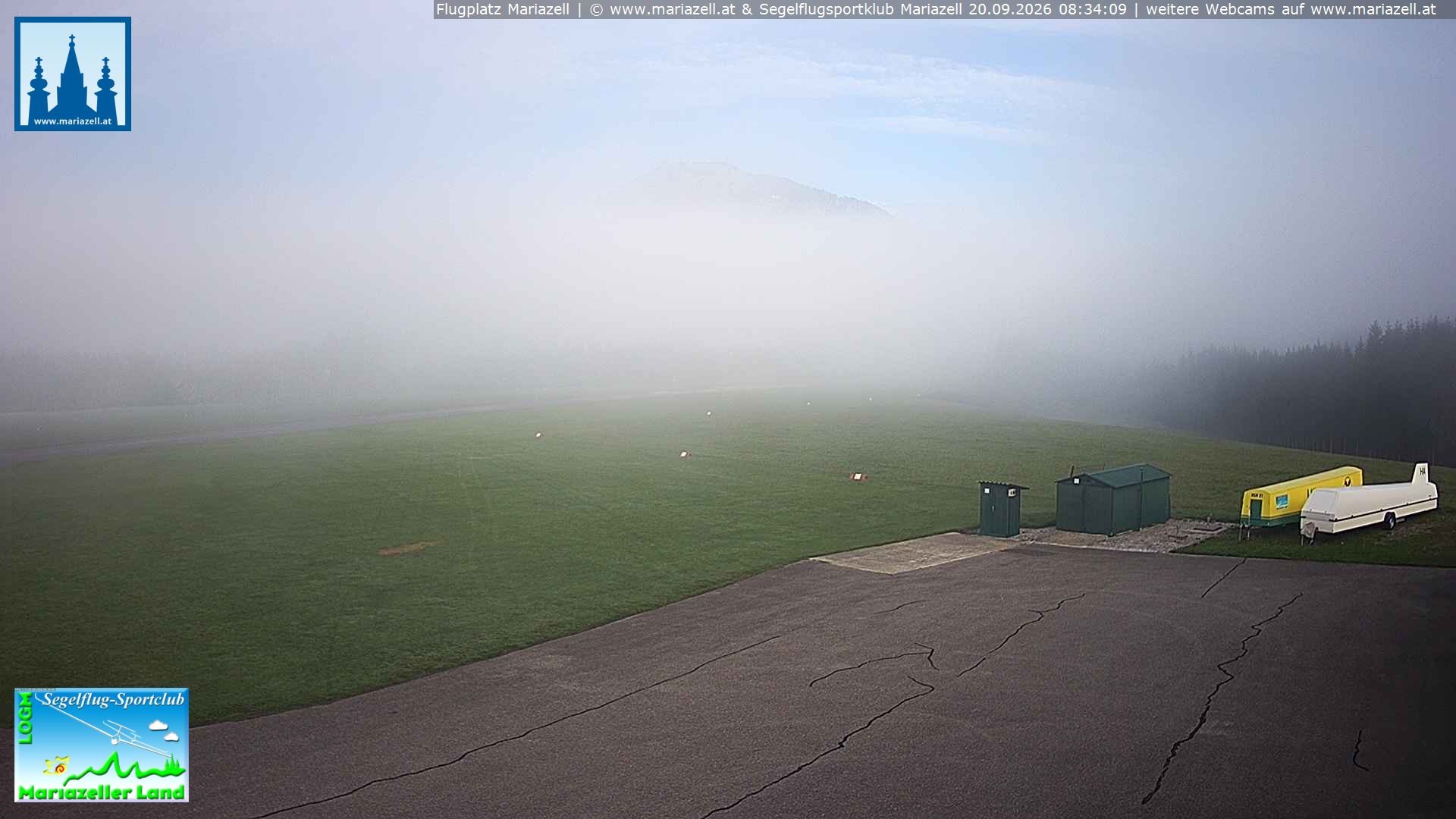 Archiv Foto Webcam Flugplatz Mariazell Blick Richtung Nordwesten