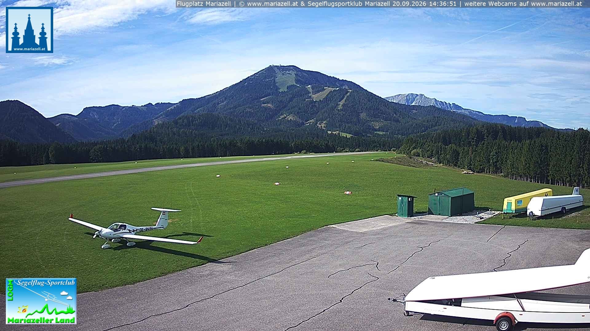 Archiv Foto Webcam Flugplatz Mariazell Blick Richtung Nordwesten