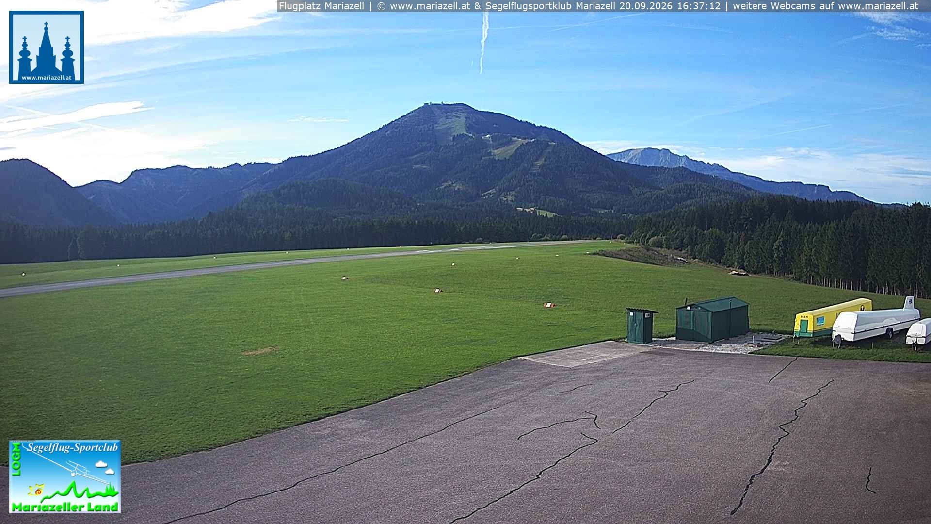 Archiv Foto Webcam Flugplatz Mariazell Blick Richtung Nordwesten