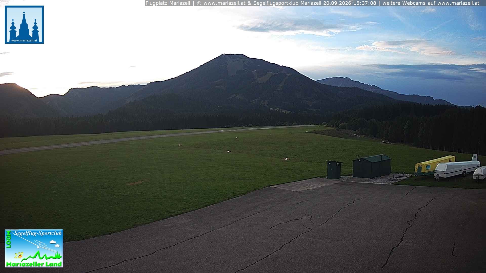Archiv Foto Webcam Flugplatz Mariazell Blick Richtung Nordwesten