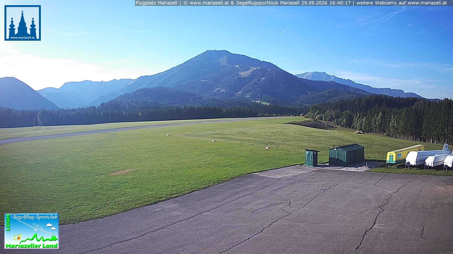 Archiv Foto Webcam Flugplatz Mariazell Blick Richtung Nordwesten