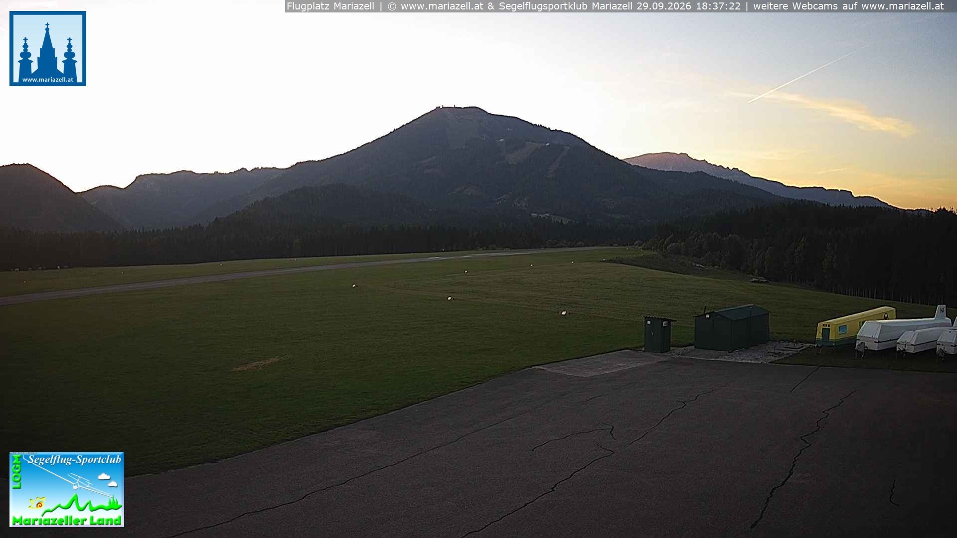 Archiv Foto Webcam Flugplatz Mariazell Blick Richtung Nordwesten