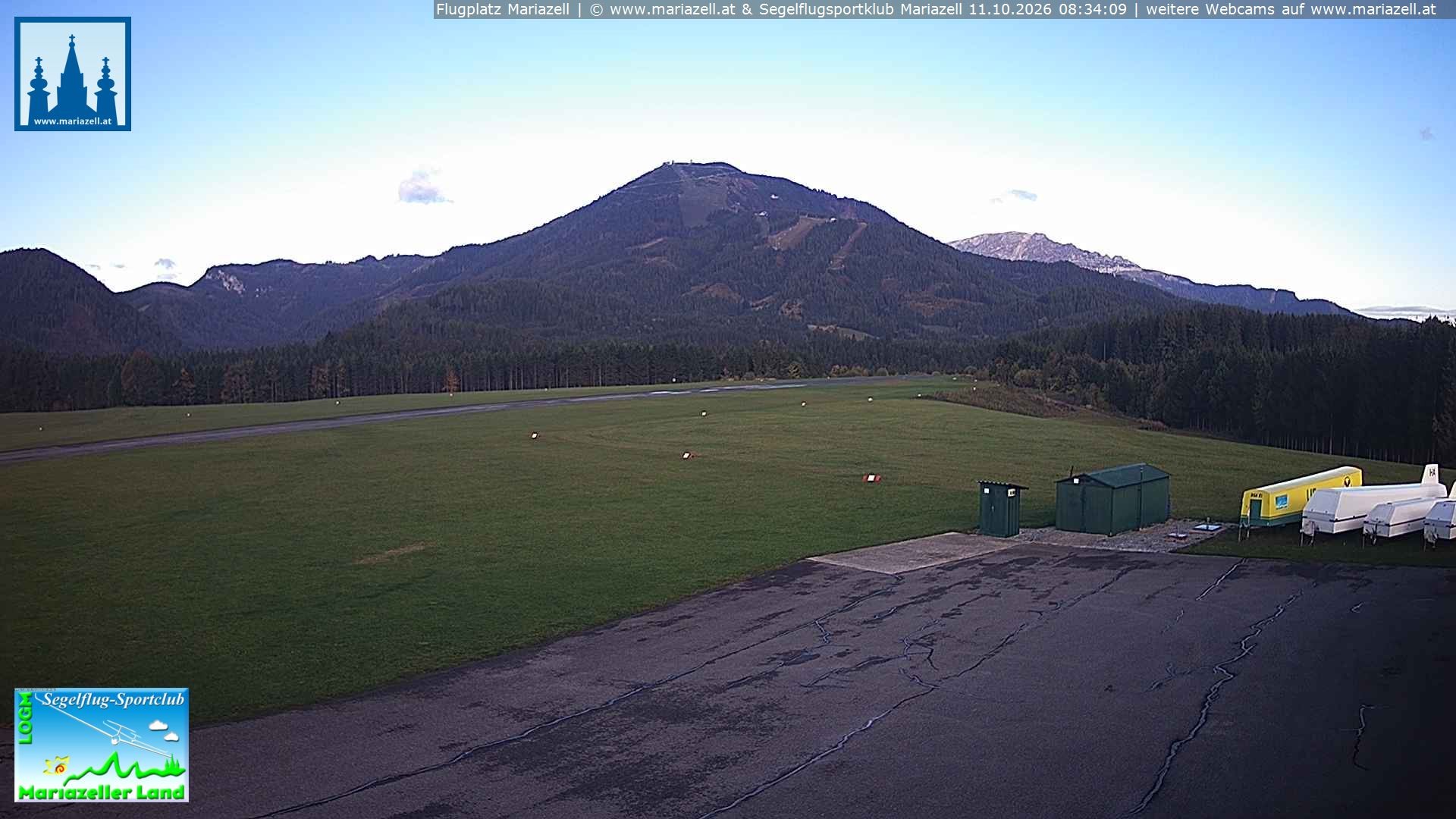 Archiv Foto Webcam Flugplatz Mariazell Blick Richtung Nordwesten
