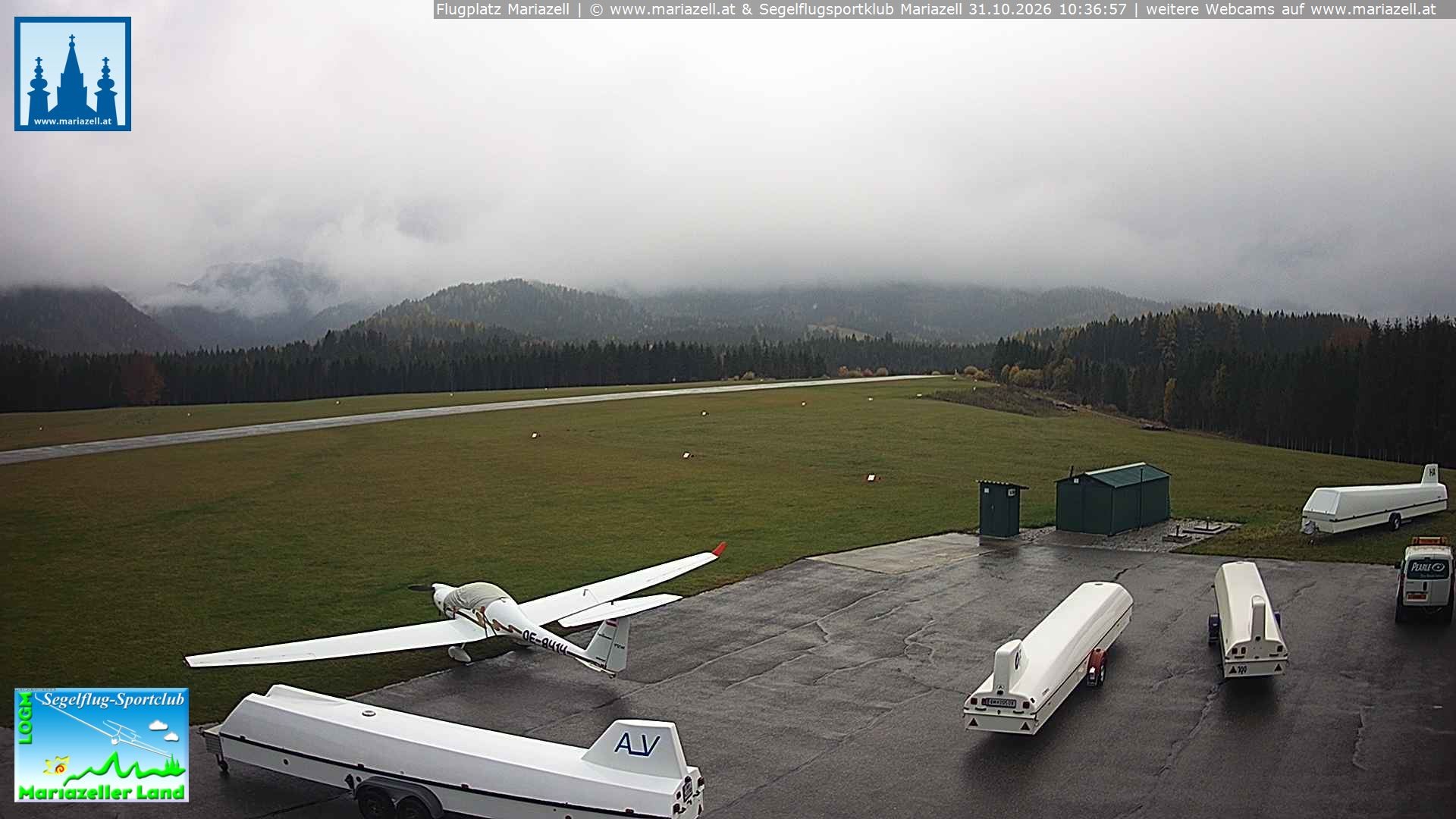 Archiv Foto Webcam Flugplatz Mariazell Blick Richtung Nordwesten