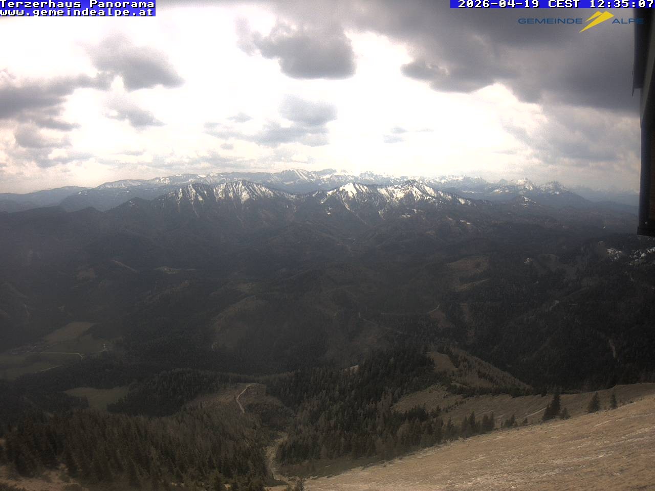 Archived image Webcam Gemeindealpe Mitterbach - Panoramic View Terzerhaus