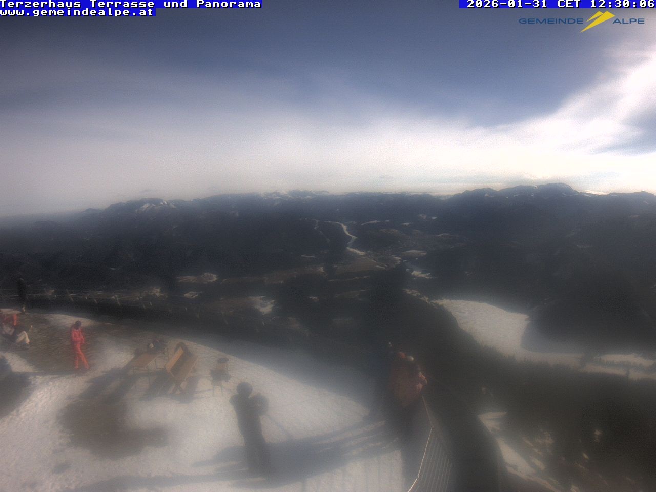 Archiv Foto Webcam Panoramablick Terzerhaus Terrasse Gemeindealpe Mitterbach