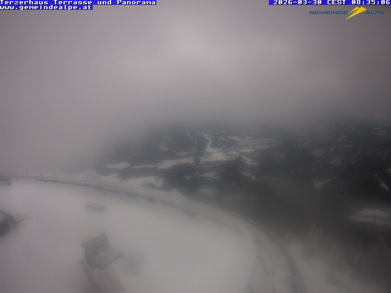 Archiv Foto Webcam Panoramablick Terzerhaus Terrasse Gemeindealpe Mitterbach