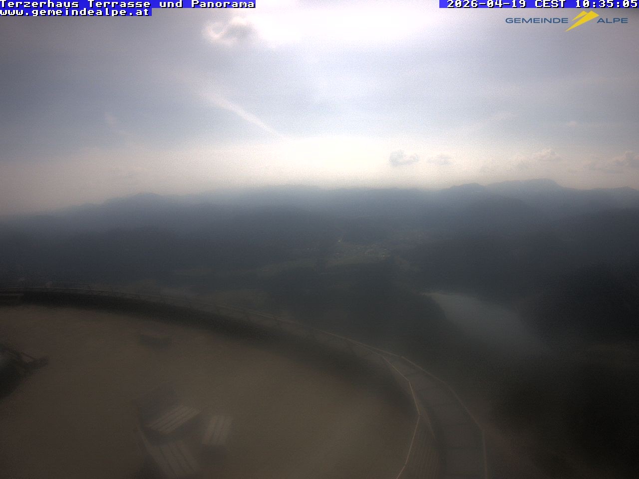 Archiv Foto Webcam Panoramablick Terzerhaus Terrasse Gemeindealpe Mitterbach