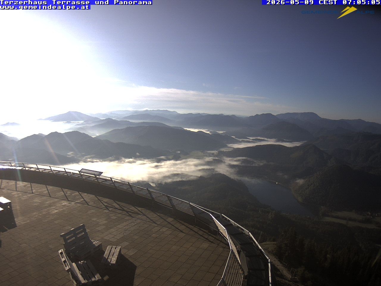 Archiv Foto Webcam Panoramablick Terzerhaus Terrasse Gemeindealpe Mitterbach