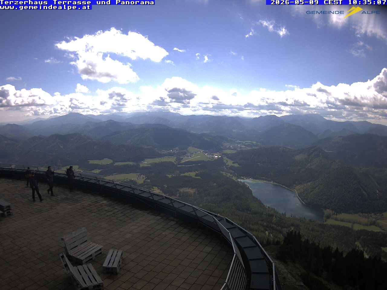 Archiv Foto Webcam Panoramablick Terzerhaus Terrasse Gemeindealpe Mitterbach