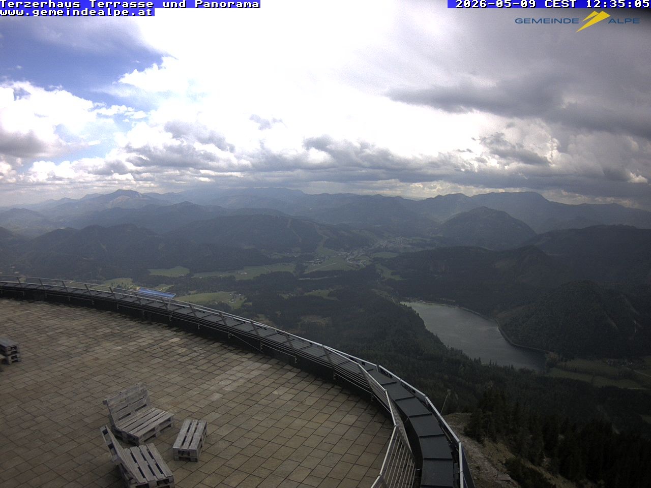 Archiv Foto Webcam Panoramablick Terzerhaus Terrasse Gemeindealpe Mitterbach