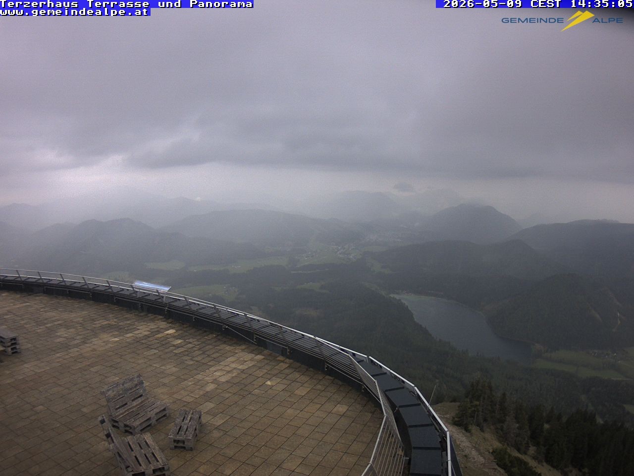 Archiv Foto Webcam Panoramablick Terzerhaus Terrasse Gemeindealpe Mitterbach