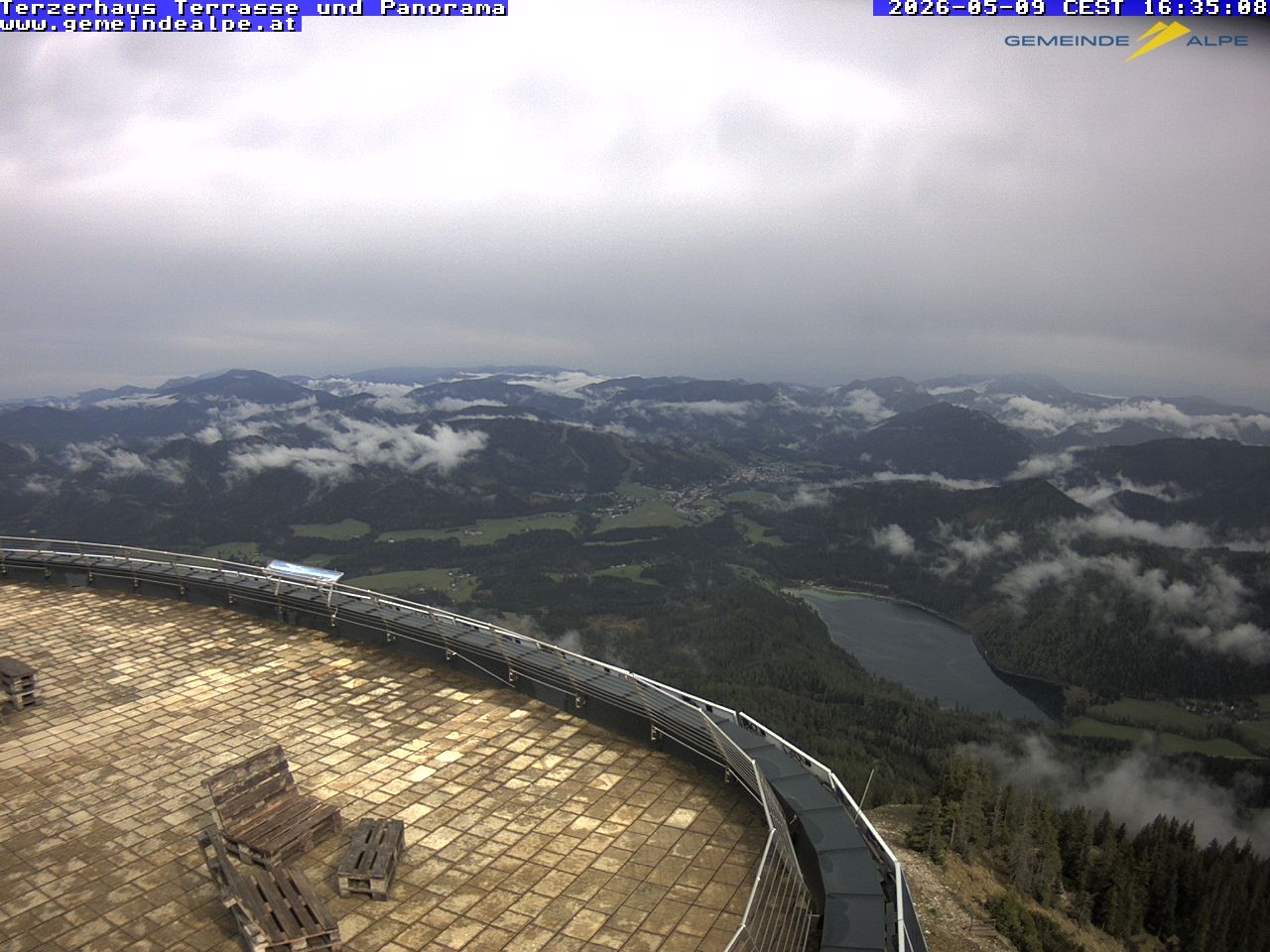 Archiv Foto Webcam Panoramablick Terzerhaus Terrasse Gemeindealpe Mitterbach
