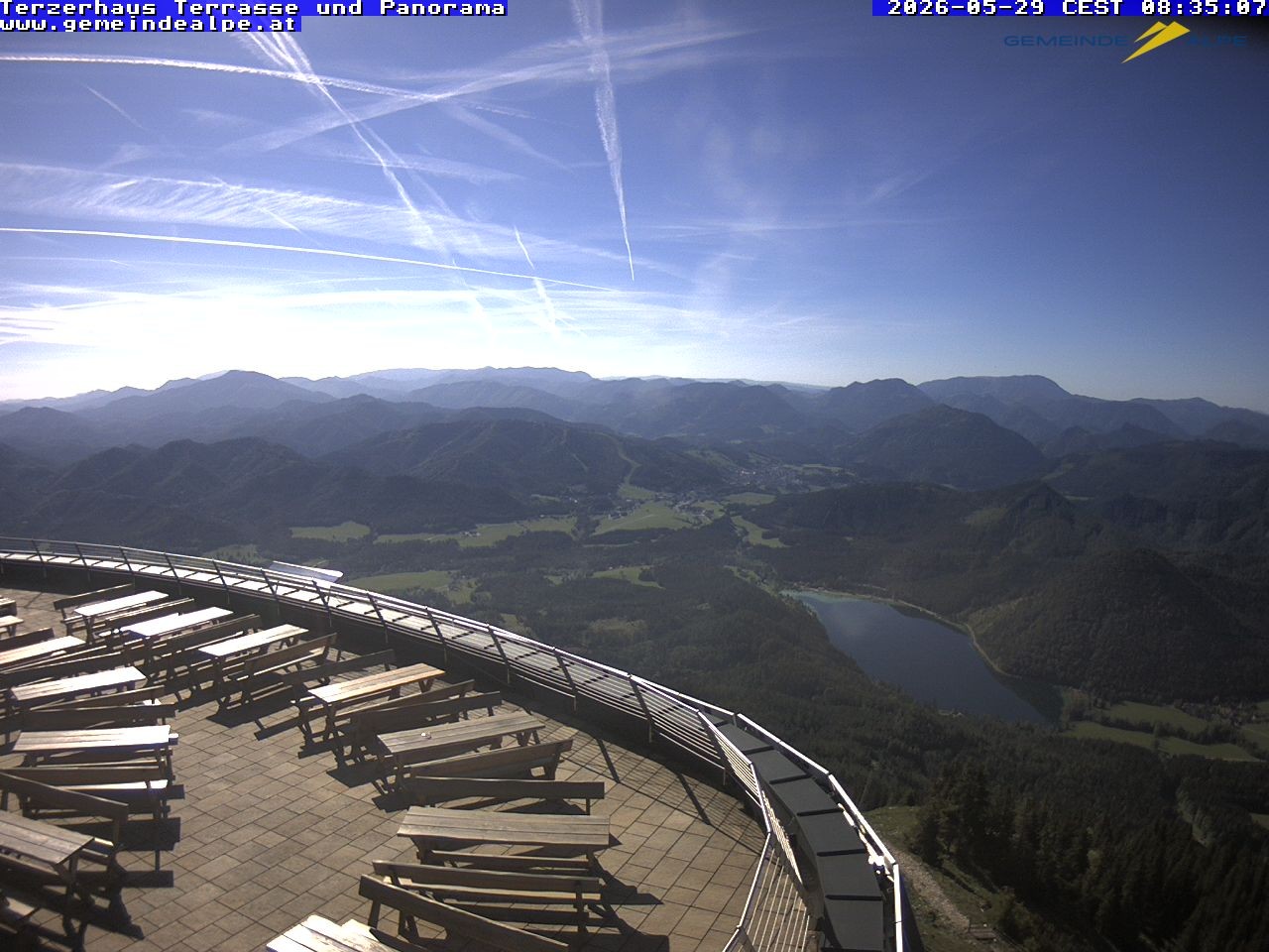 Archiv Foto Webcam Panoramablick Terzerhaus Terrasse Gemeindealpe Mitterbach